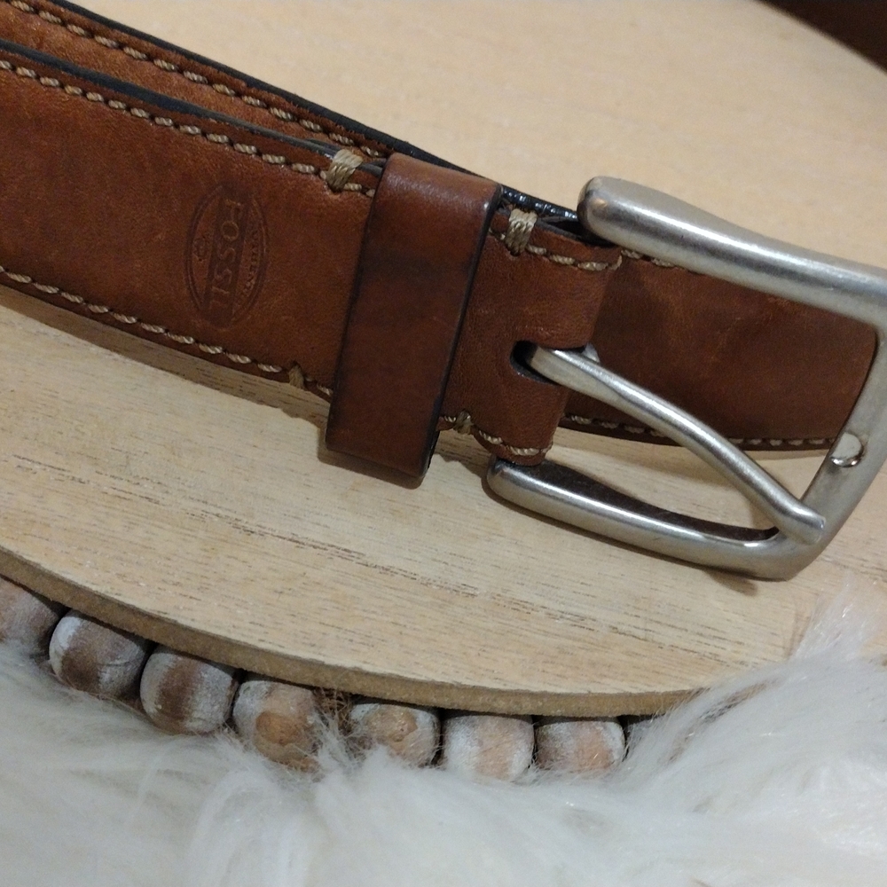 Fossil Brown Leather Men's Belt